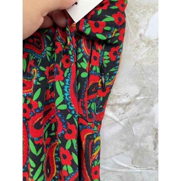 RIXO London Women's Red Katie Paisley Crepe Midi Dress size UK XL USA size 12 - Picture 4 of 13